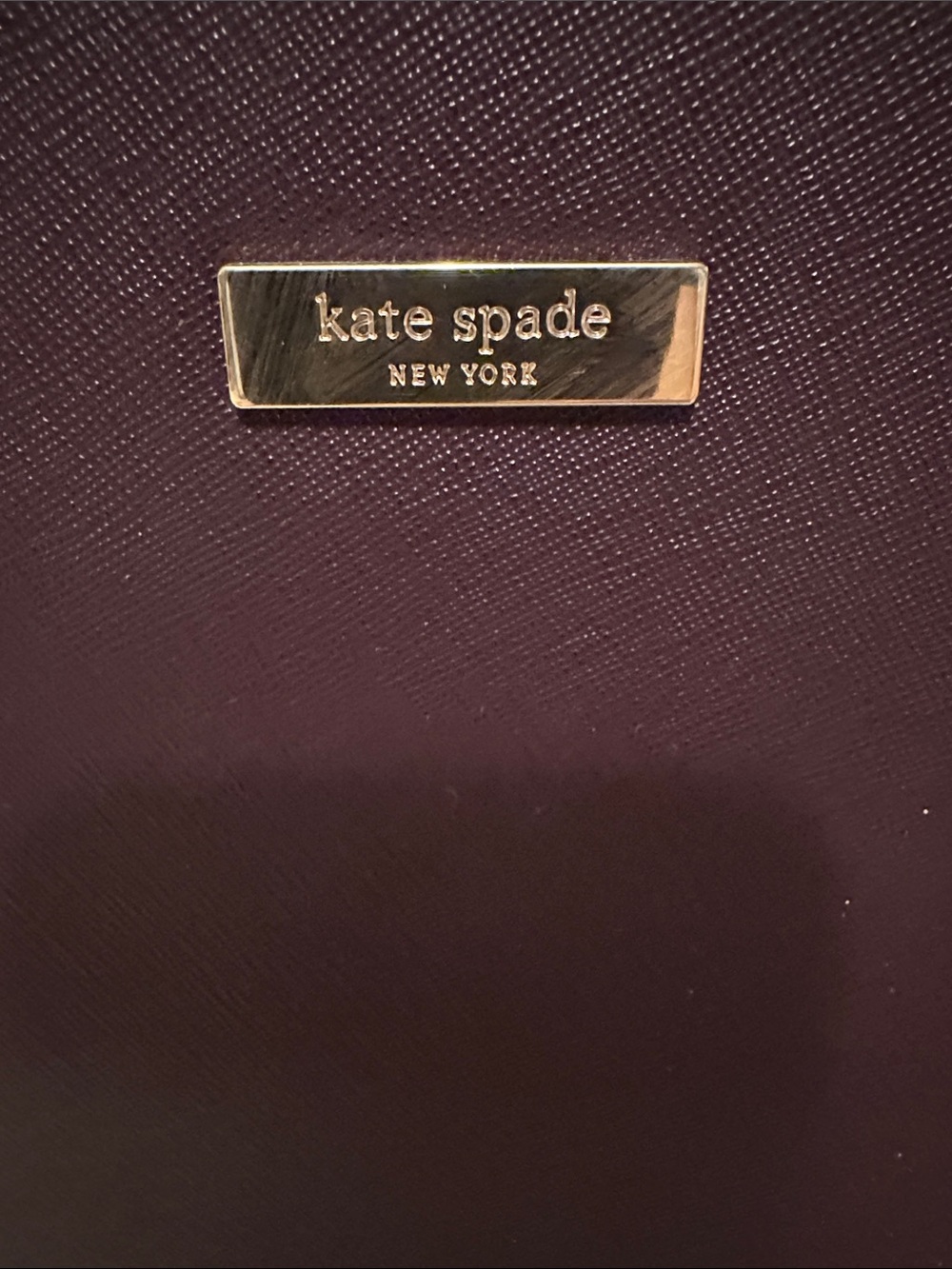 kate spade plum leather tote in wine - Picture 2 of 14